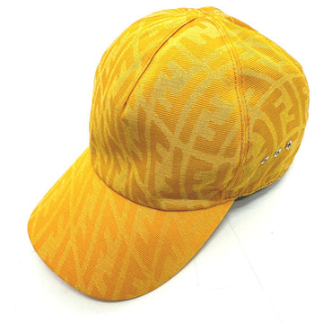 FENDI cap FXQ768 canvas yellow Zucca Baseball cap Women Used
