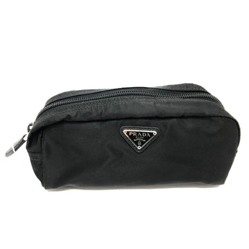 PRADA Pouch 1NA350 Nylon black Triangle logo Women Used