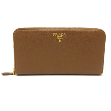 PRADA Long Wallet Purse 1M0506 leather Brown logo Women Used