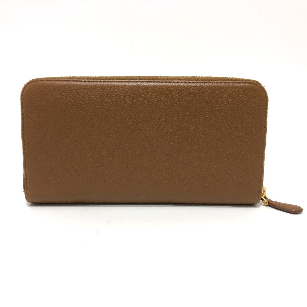 PRADA Long Wallet Purse 1M0506 leather Brown logo Women Used