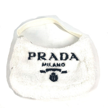 PRADA Tote Bag 1NE515 fabric white terry mini Re-Edition 2000 SPUGNA logo bag Women Used