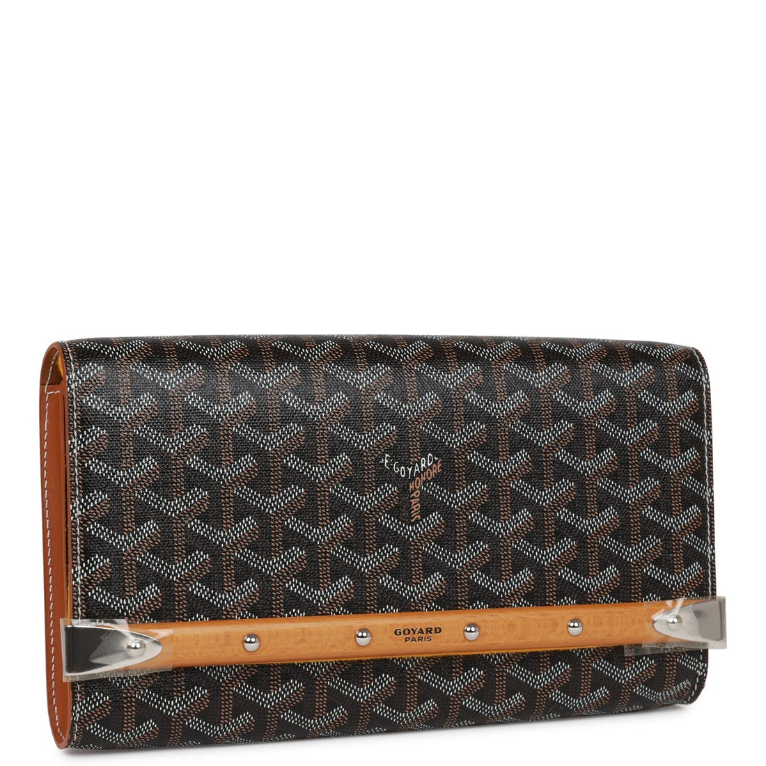 Goyard Goyardine Black Monte Carlo PM Clutch/Shoulder Bag Silver Hardware