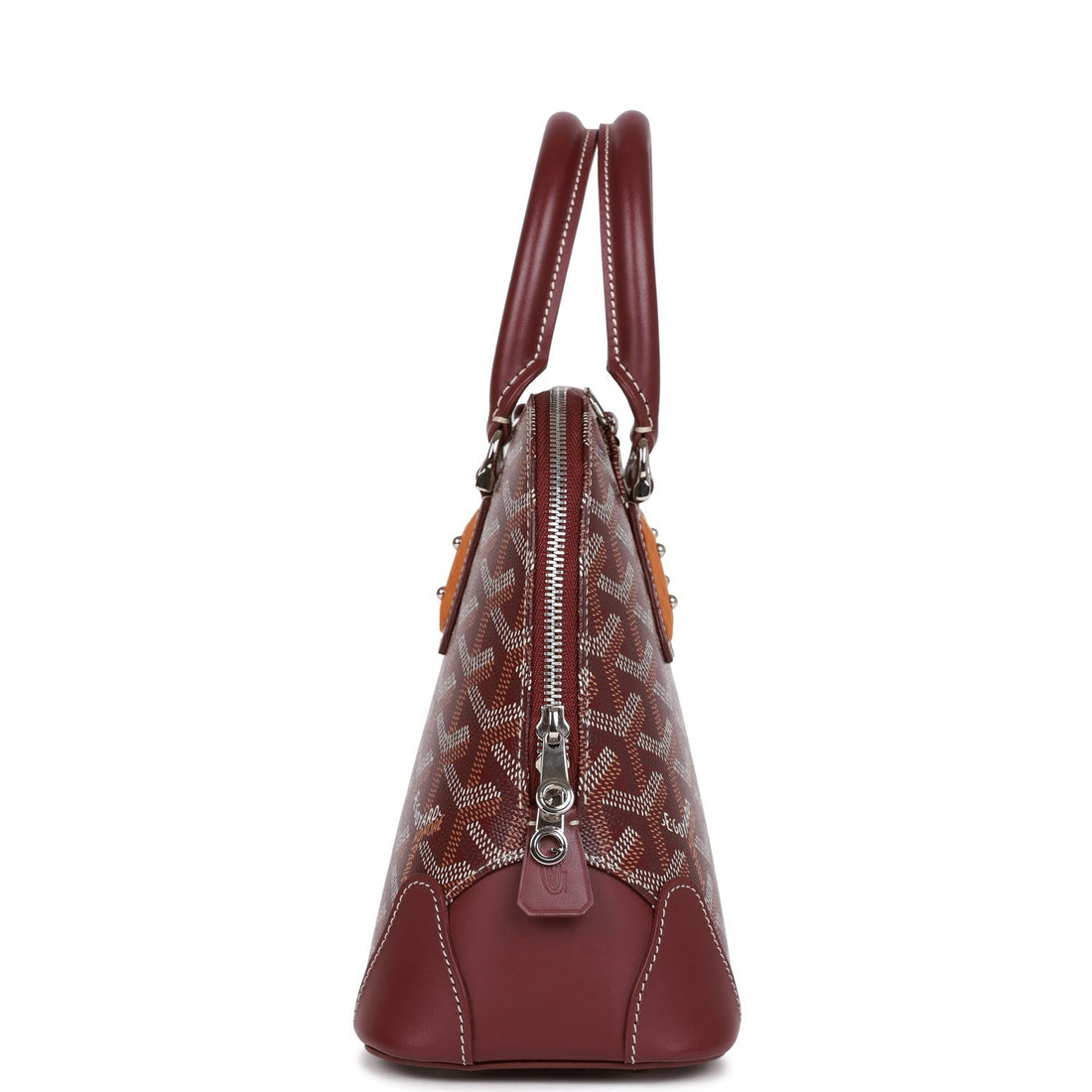 Goyard Vendome Mini Bag with Strap Burgundy Goyardine Silver Hardware