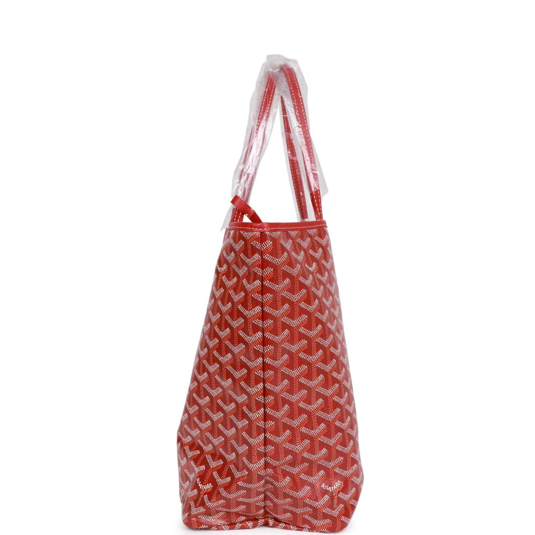 Goyard Goyardine Red St. Louis PM Tote Bag Palladium Hardware