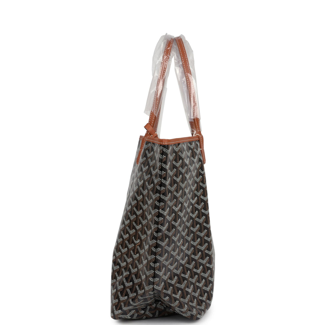 Goyard Goyardine Black and Brown St. Louis PM Tote Bag Palladium Hardware