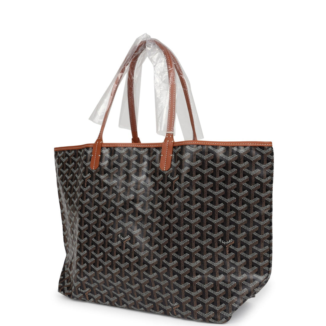 Goyard Goyardine Black & Tan St. Louis PM Tote Bag Palladium Hardware