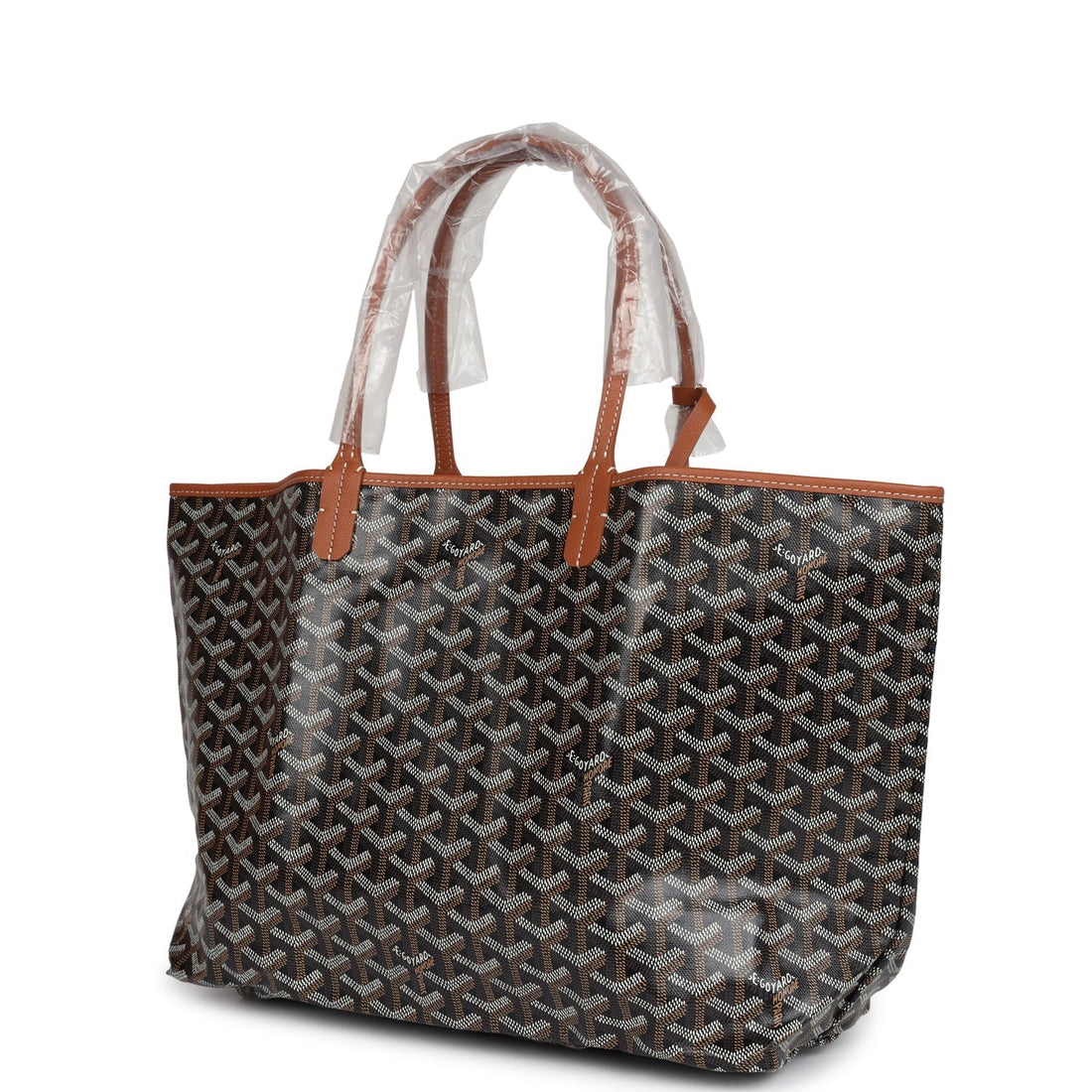 Goyard Goyardine Black & Tan St. Louis PM Tote Bag Palladium Hardware