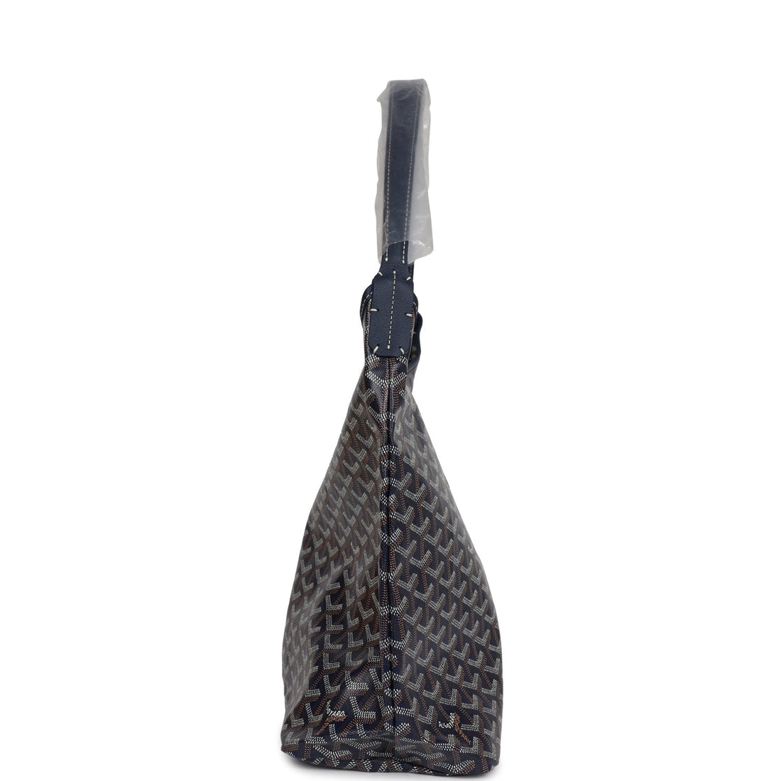 Goyard Goyardine Navy Blue Boheme PM Hobo Bag Palladium Hardware