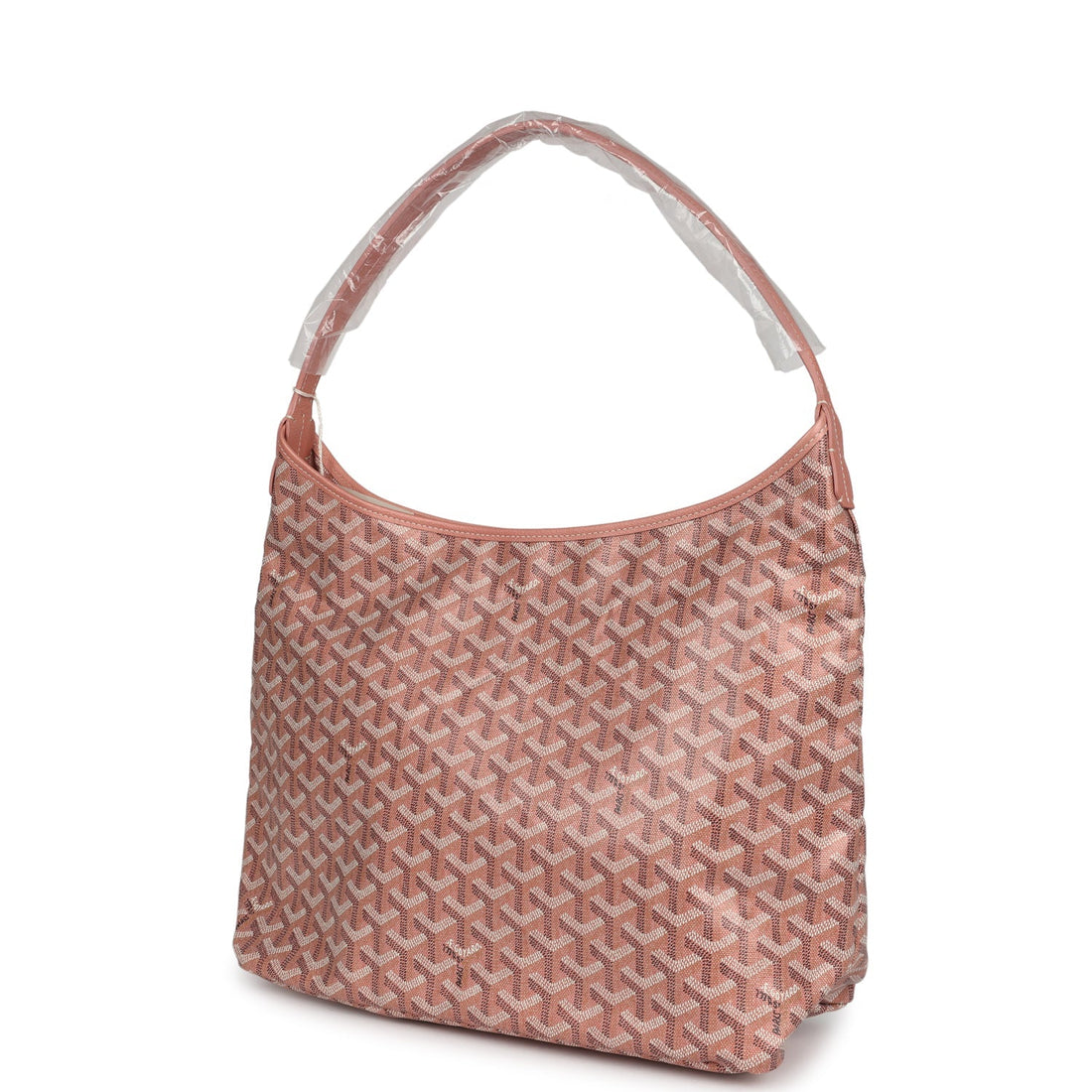 Goyard Goyardine Pearly Coral Boheme PM Hobo Bag Palladium Hardware