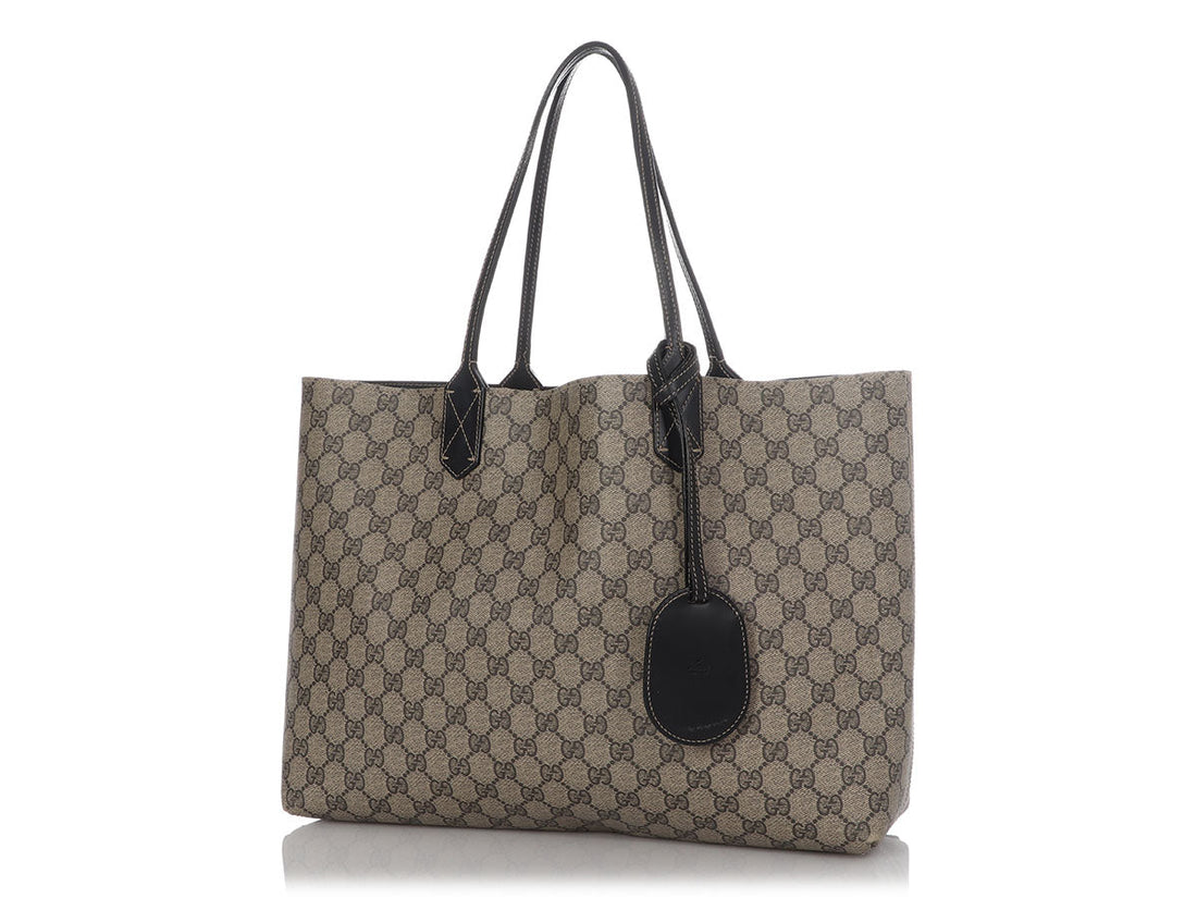 Gucci Large Black CS Supreme Monogram Reversible Tote