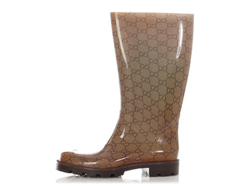 Gucci Brown CS Rain Boots