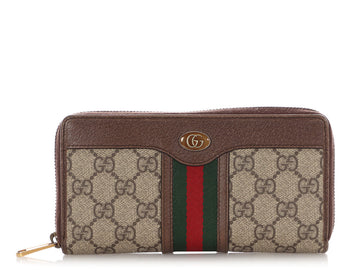 Gucci CS Supreme Web Ophidia Zip Around Wallet
