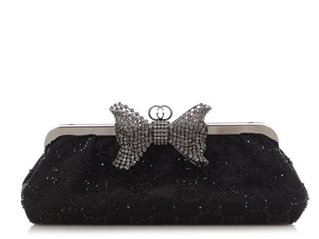 Gucci Black Crystal Broad Clutch