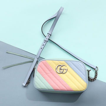 Gucci Small Pastel Diagonal Quilt CS Marmont Camera Bag