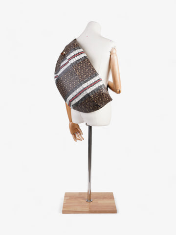 Burberry TB Monogram Belt Bag Brown / White Coated Canvas XL