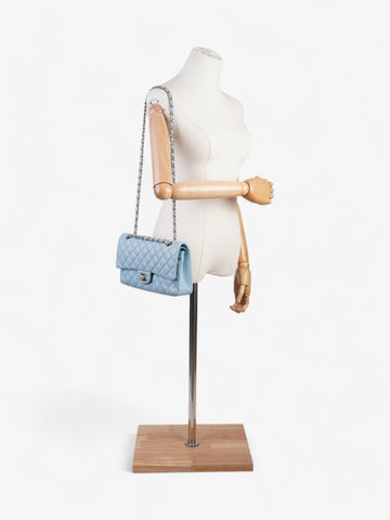 Chanel Classic Double Flap Light Blue Caviar Leather Medium