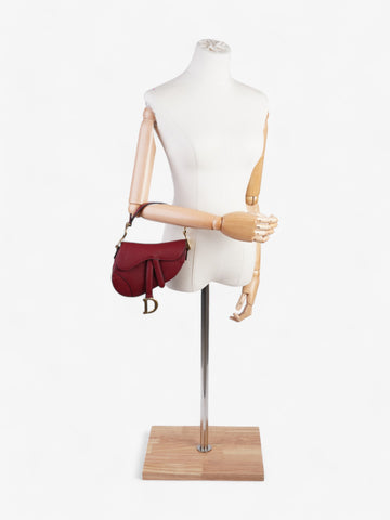 Christian Dior Mini saddle bag Bordeaux Red Calfskin Leather Mini