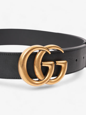 Gucci CS Marmont 2015 Re-Edition Wide Belt Black / Gold Leather 80cm / 32"