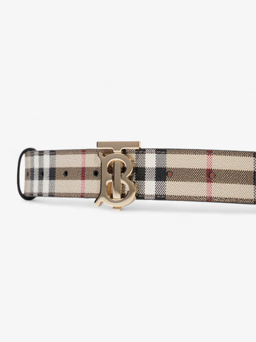 Burberry TB Belt Vintage Check / Light Gold Canvas Small - 87.5cm