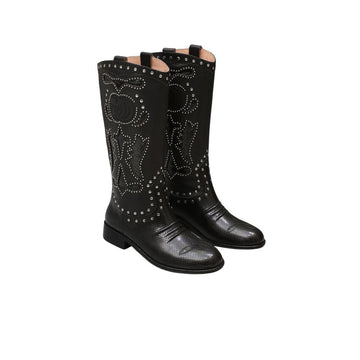 VS WOMEN'S BOOT WITH DOUBLE G AND STUDS BLACK