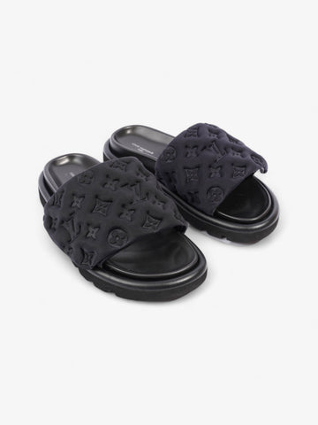 Louis Vuitton Pool Slides Black Neoprene EU 38 UK 5