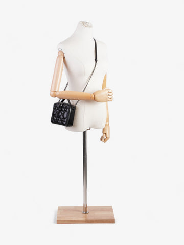 Christian Dior Caro Box Bag Black Calfskin Leather