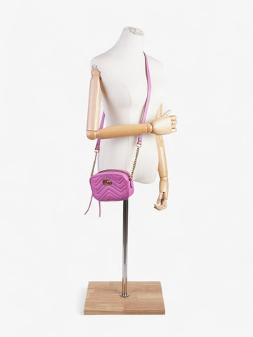 Gucci CS Marmont Light Purple Matelasse Leather Mini