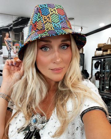 GUCCI PSYCHEDELIC CS STAR PRINT FEDORA