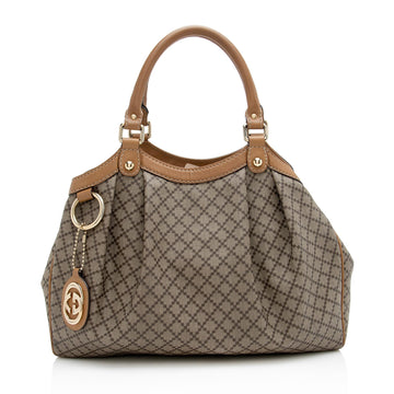 Gucci Diamante Canvas Sukey Medium Tote - FINAL SALE (SHF-22989)