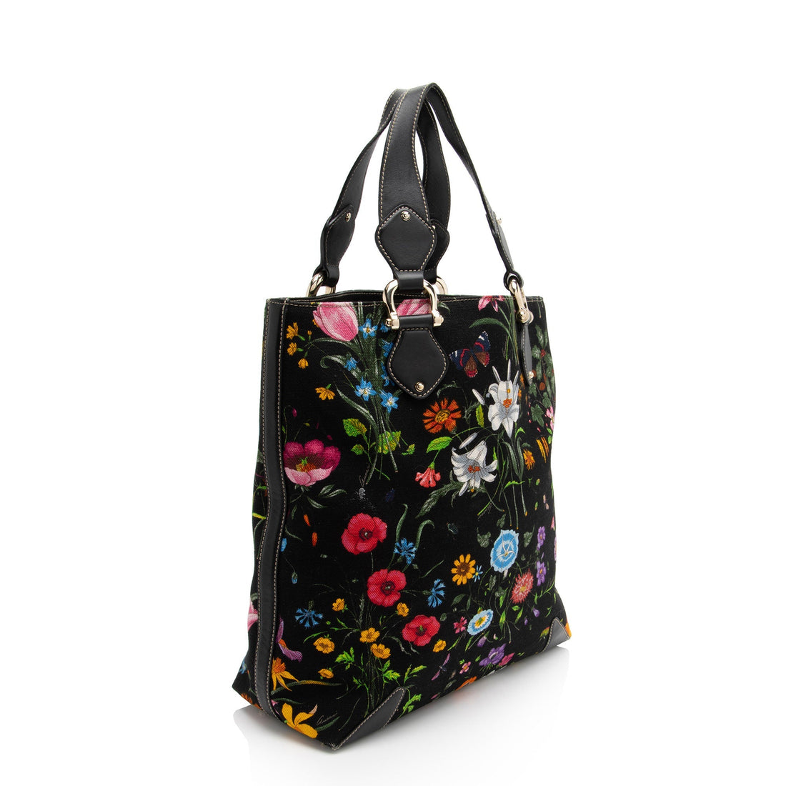 Gucci Floral Canvas Creole Large Tote (SHF-aD7V3p)