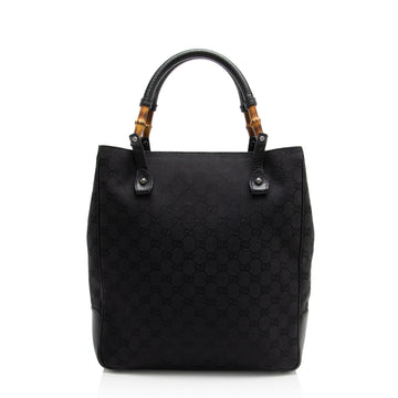 Gucci GG Canvas Bamboo Tote (SHF-1xRqYh)