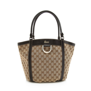 Gucci GG Canvas D Ring Medium Tote (SHF-22442)