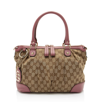 Gucci GG Canvas Sukey Medium Satchel (SHF-pOZTUq)
