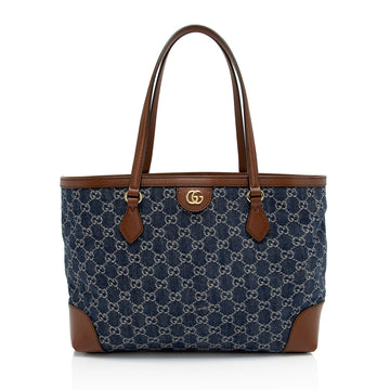 Gucci GG Denim Ophidia Medium Tote (SHF-mPOLzg)