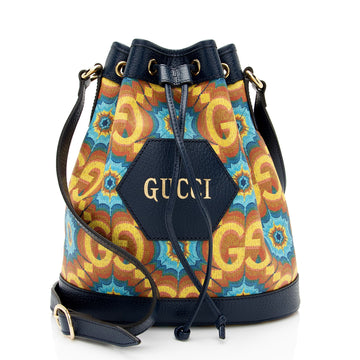 Gucci GG Kaleidoscope Canvas 100th Anniversary Bucket Bag (SHF-kbOVSb)