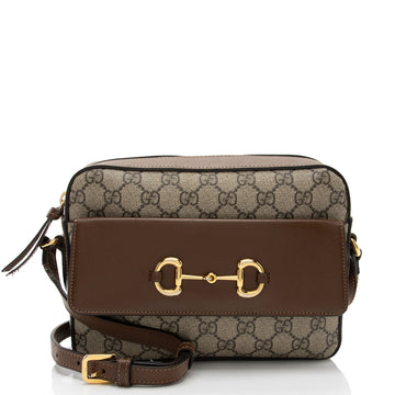 Gucci GG Supreme Calfskin Horsebit 1955 Small Shoulder Bag (SHF-EumYCS)