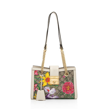 Gucci GG Supreme Flora Padlock Small Tote (SHF-39l0R6)