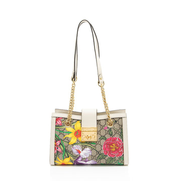 Gucci GG Supreme Flora Padlock Small Tote