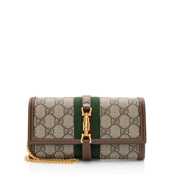 Gucci GG Supreme Jackie 1961 Chain Wallet (SHF-X2fzmk)