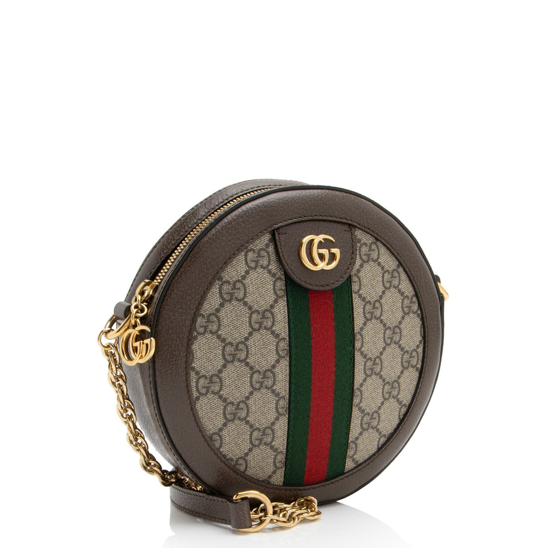 Gucci GG Supreme Ophidia Round Mini Shoulder Bag (SHF-F3VSgu)