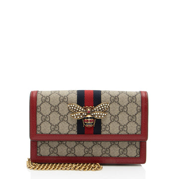 Gucci GG Supreme Queen Margaret Wallet on Chain (SHF-Cy5wDk)
