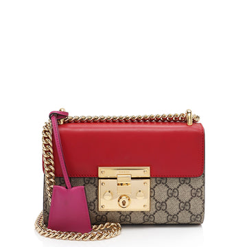 Gucci GG Supreme Small Padlock Shoulder Bag (SHF-121XFL)