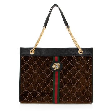 Gucci GG Velvet Rajah Large Tote (SHF-n1PHVS)