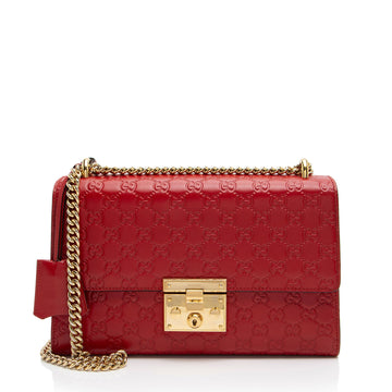Gucci Guccissima Leather Padlock Medium Shoulder Bag (SHF-83LvEC)