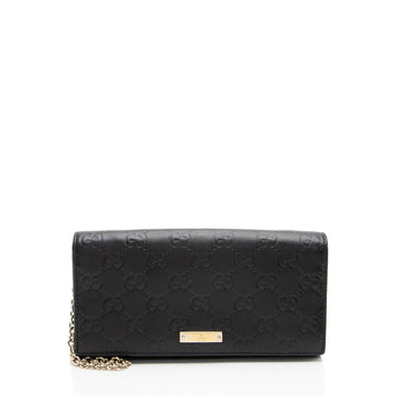 Gucci Guccissima Leather Wallet on Chain Bag (SHF-7tUszV)