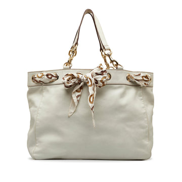 Gucci Large Leather Positano Scarf Tote (SHG-EgnKIT)