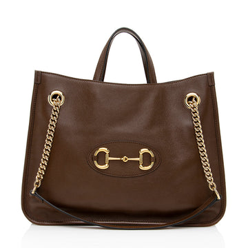 Gucci Leather Horsebit 1955 Medium Tote (SHF-19180)