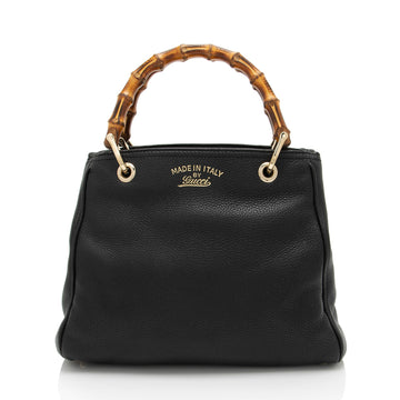 Gucci Leather Bamboo Small Shopper Tote (SHF-M26bz2)
