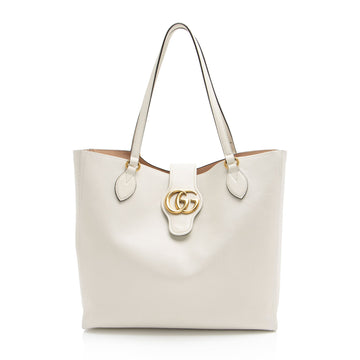 Gucci Leather Dahlia Medium Tote (SHF-l9vBxj)