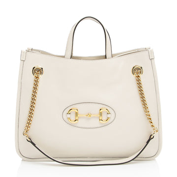 Gucci Leather Horsebit 1955 Medium Tote (SHF-BigRbj)